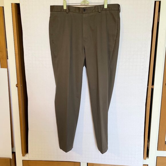 Brooks Brothers Advantage Chino-Clark, 100% Cotton, Dark Gray sz 37/30 Flat Fr
